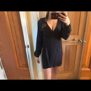 Navy blue wrap dress